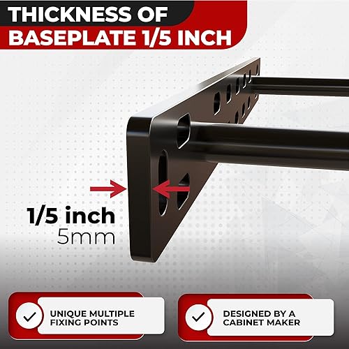 Miniatura 122 de Soporte de estante flotante resistente de 4 x 22 pulgadas - Soporte de estantes de pared largos, accesorios de estante flotante ocultos, soportes