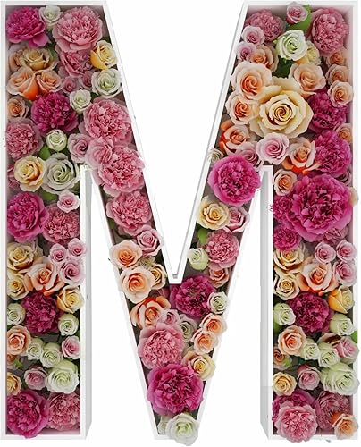 Letras de mosaico de 2 pies de alto, letra M, marco para globos, kit de bricolaje, letras rellenables para decoración de fiesta de cumpleaños,