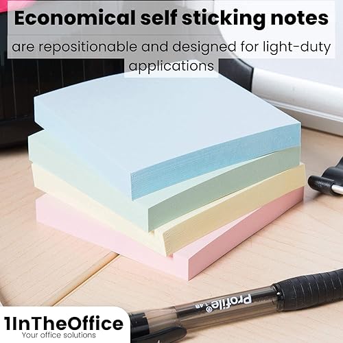Miniatura 5 de 1InTheOffice - Bloc de notas 3 x 3 varios colores pastel 100 unidades 12 unidades