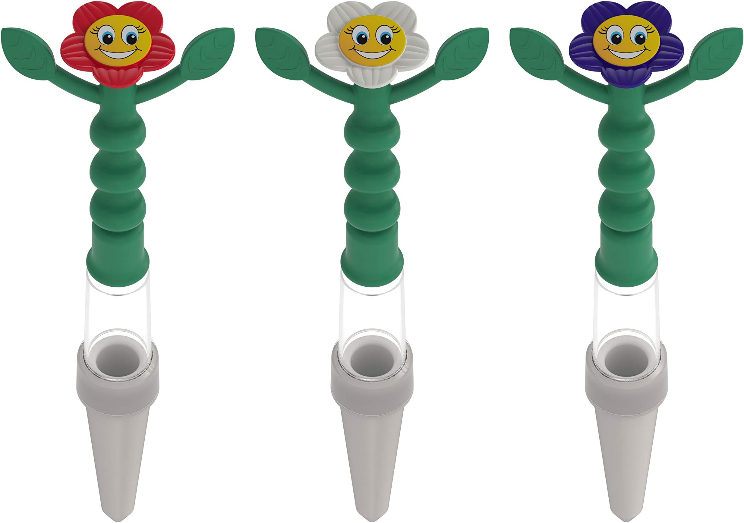 Heidi Watering Indicator for Plants, Moisture Indicator for Measuring Moisture in Potting Soil, No Batteries Needed, Set of 3, with Face