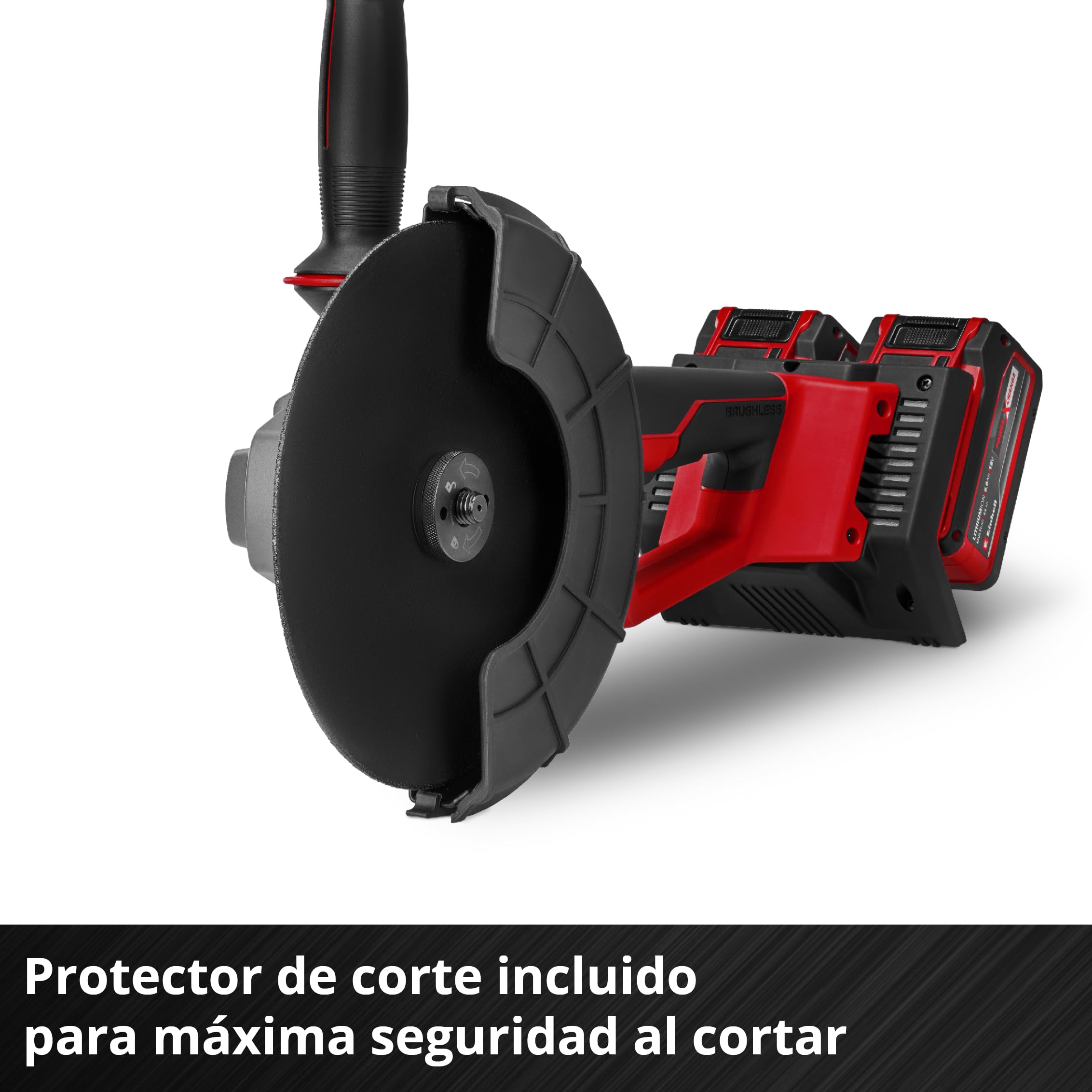 Einhell Professional Amoladora angular a batería AXXIO 36/230 Q Power X-Change (36 V, 2200 W, 230 mm Ø de disco, 70 mm de profundidad de corte, sin escobillas sin disco de corte, sin batería)