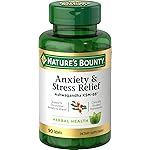 Nature\'s Bounty Stress Relief, Ashwagandha KSM-66, Supports Occasional Stress Relief, Dietary Supplement, 2 Tablets per Day, Vegetarian Tablets, Gluten Free, 90 Ct