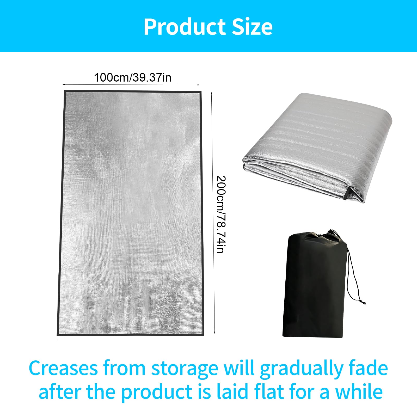 Tapis Isolant Thermique, Tapis Isolant Camping, Ultra-Léger Sol avec Mousse EPE, Accessoire Camping, pour Randonnée Voyage Pique-Nique Extérieur, pour Extérieur Résistante au Froid