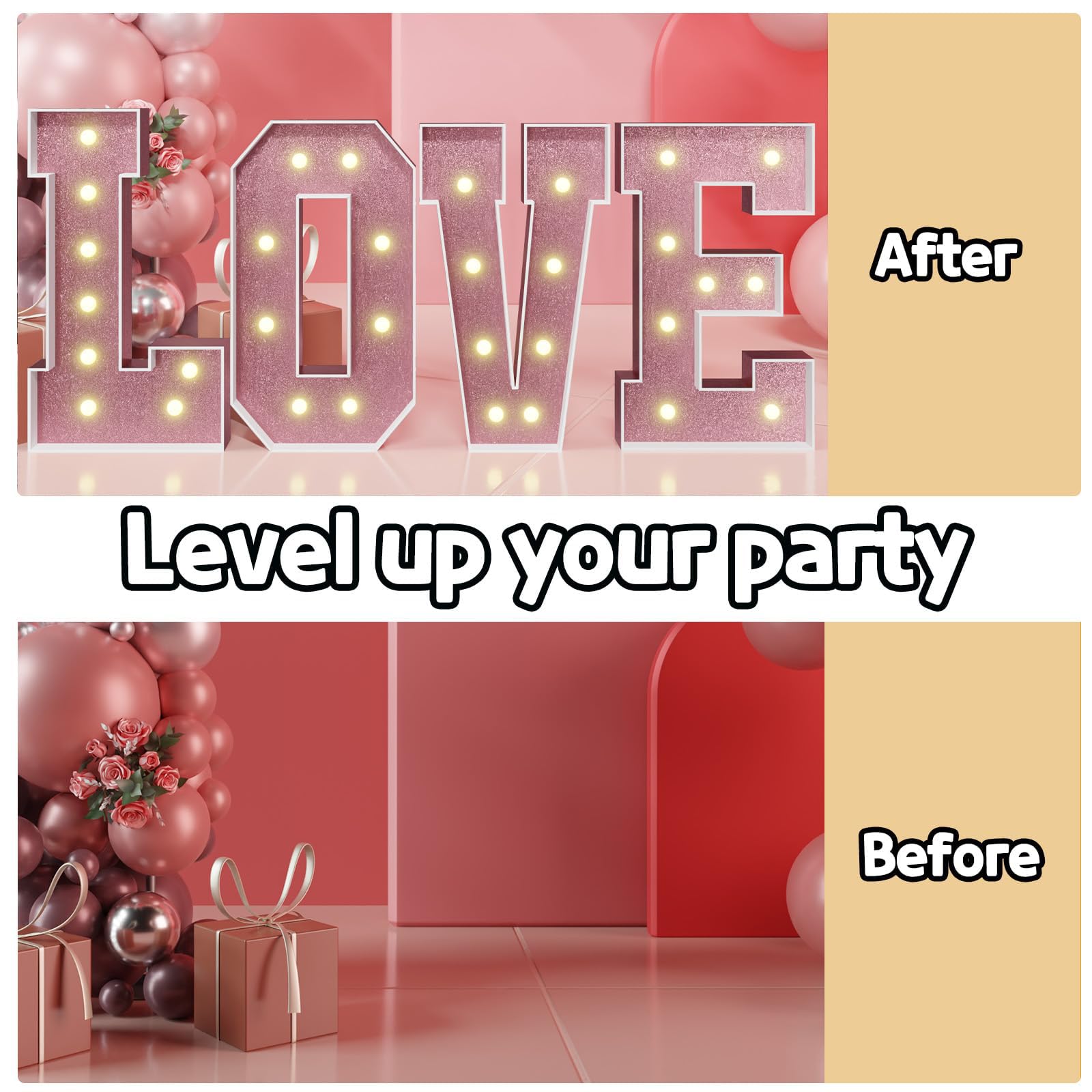 Luces Led Ccon Letras Color Rosa 0 A 9 DíGitos con Pilas para DecoracióN del Hogar Fiestas Bares Bodas CumpleañOs Navidad Regalo para NiñAs,100cm,2