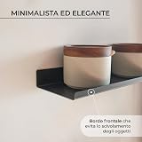MILUKA Etagere Murale Noire | Tablette Murale Flottante 70 cm | Étagère Metallique pour Cadres, Photo, Objet et Deco Murale pour Salon, Cuisine, Entrée, Chambre, Salle de Bain, Bureau | Etagere Noire - 4