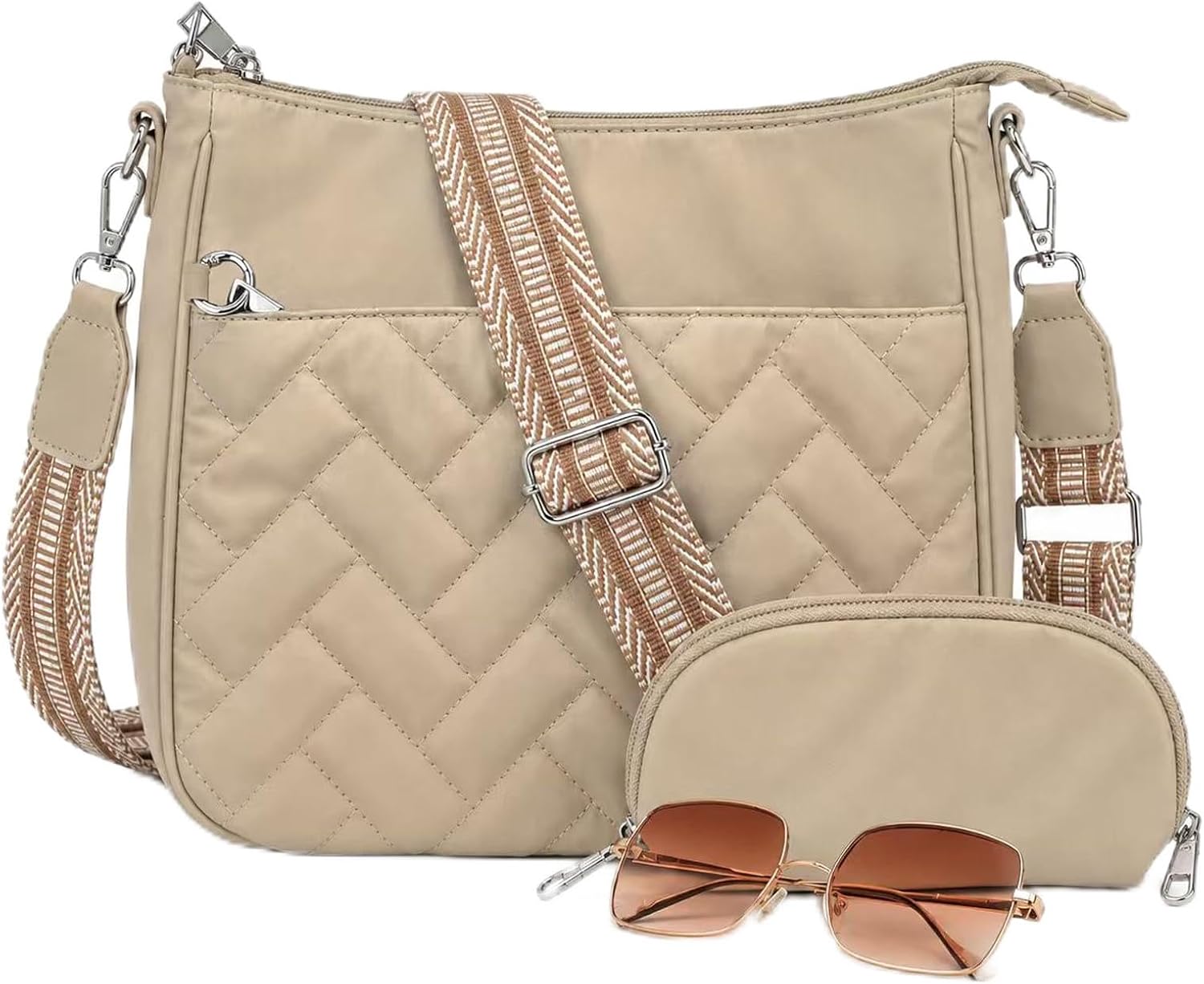 RFID Crossbody Bag for Women, Anti Theif Quilted Purse, Hobo Bag