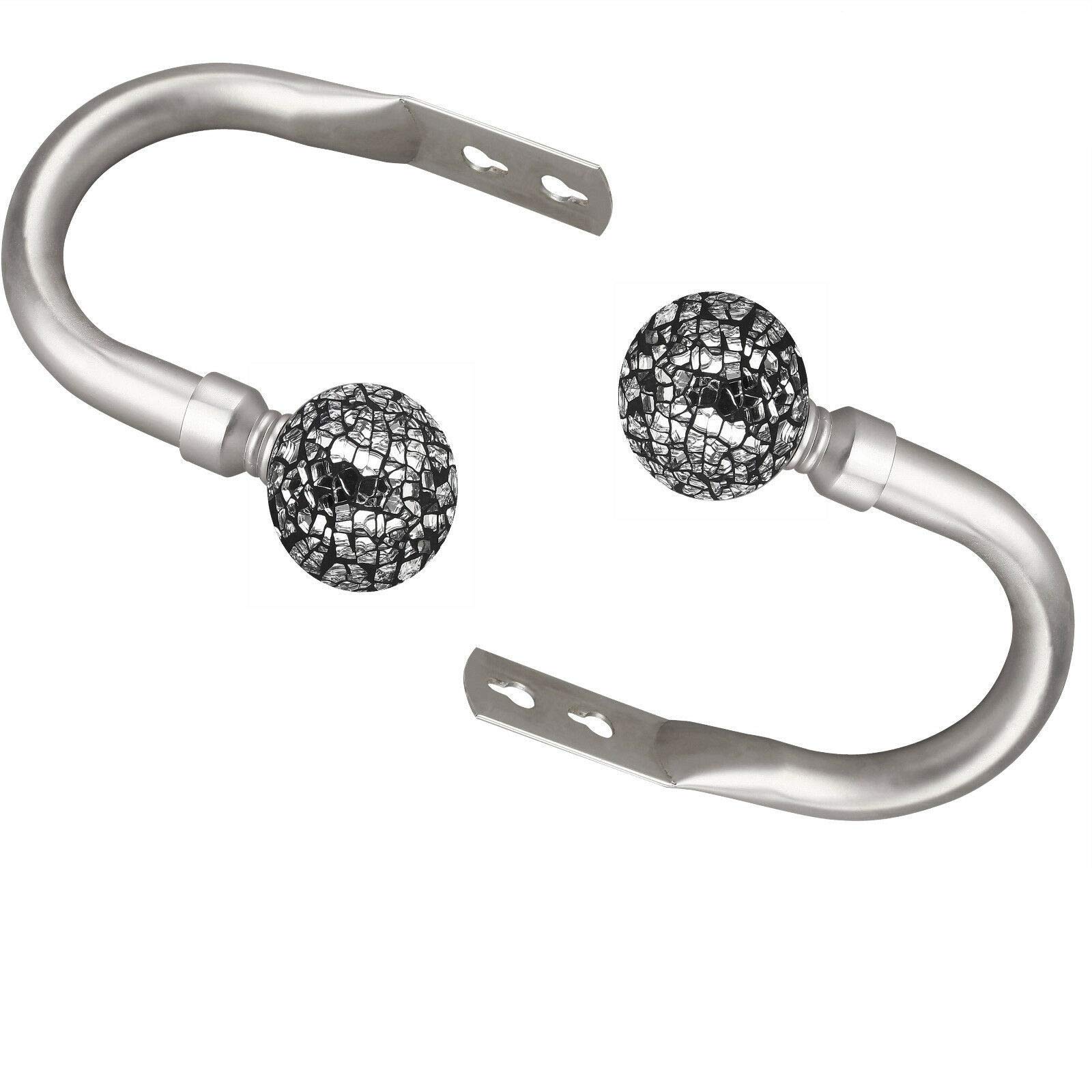 Viceroy Bedding ['Satin Nickel'] Mosaic Ball Pair Of Matching Holdback To Stunning Curtain Poles (Satin Nickel, Pair Of Holdback)