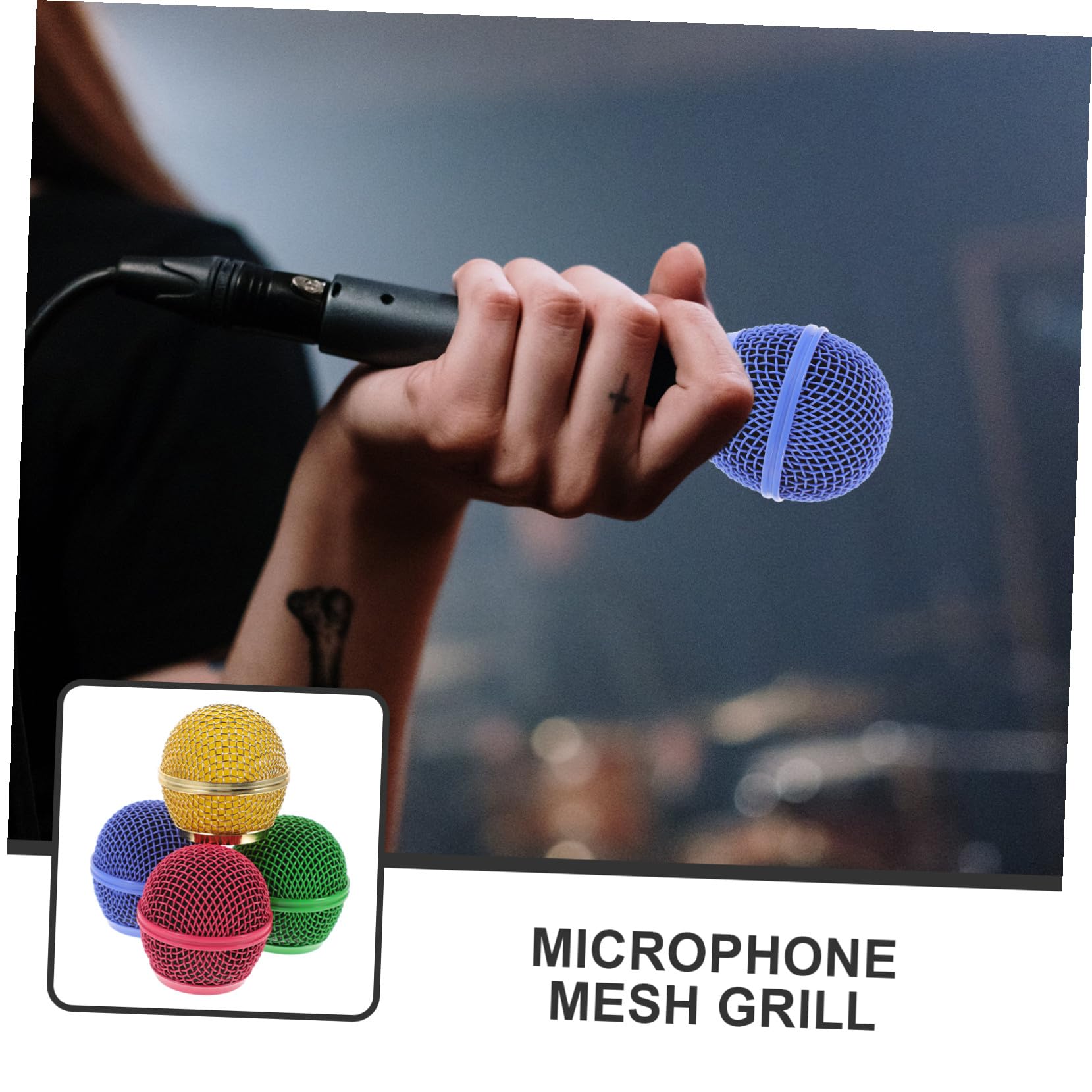 4 piezas Rejilla Metálica para Micrófono Cubierta Mesh Resistente y Segura Accesorio Reemplazo para Micrófonos Fácil Instalación para Músicos y Cantantes