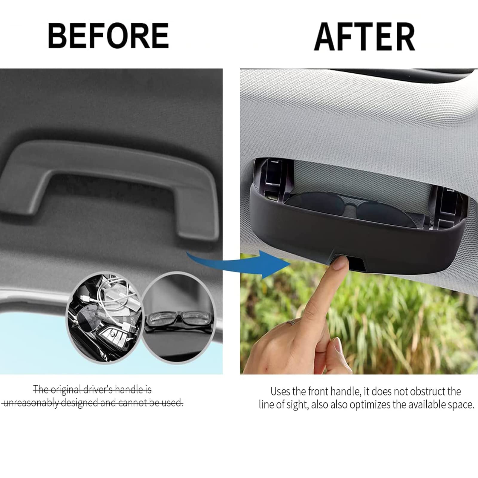 Étui à Lunettes de Voiture pour Hondα CR-V 2018 2019 2020 2021 2022, ABS Lunettes de Solei Rangement BoîTe de Rangement Porte-Lunettes Organisateur IntéRieur Accessoires,B/Black