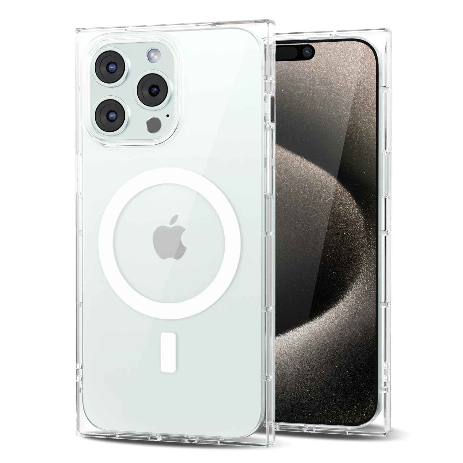 Apple iPhone 15 Pro Max 256GB ケース Svanove for iPhone 15 Pro Max Clear Case Magnetic Rectangle Edge