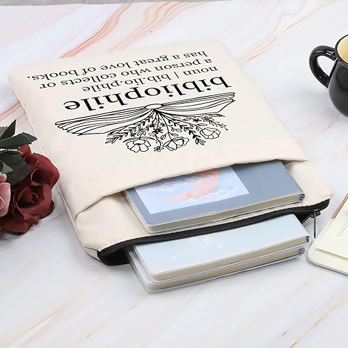 Miniatura 3 de Zuo Bao Bolsa de libro para amantes de los libros, para bibliotecarios, para regalo, bibliófilo, funda de libro, regalo de gusano de biblioteca