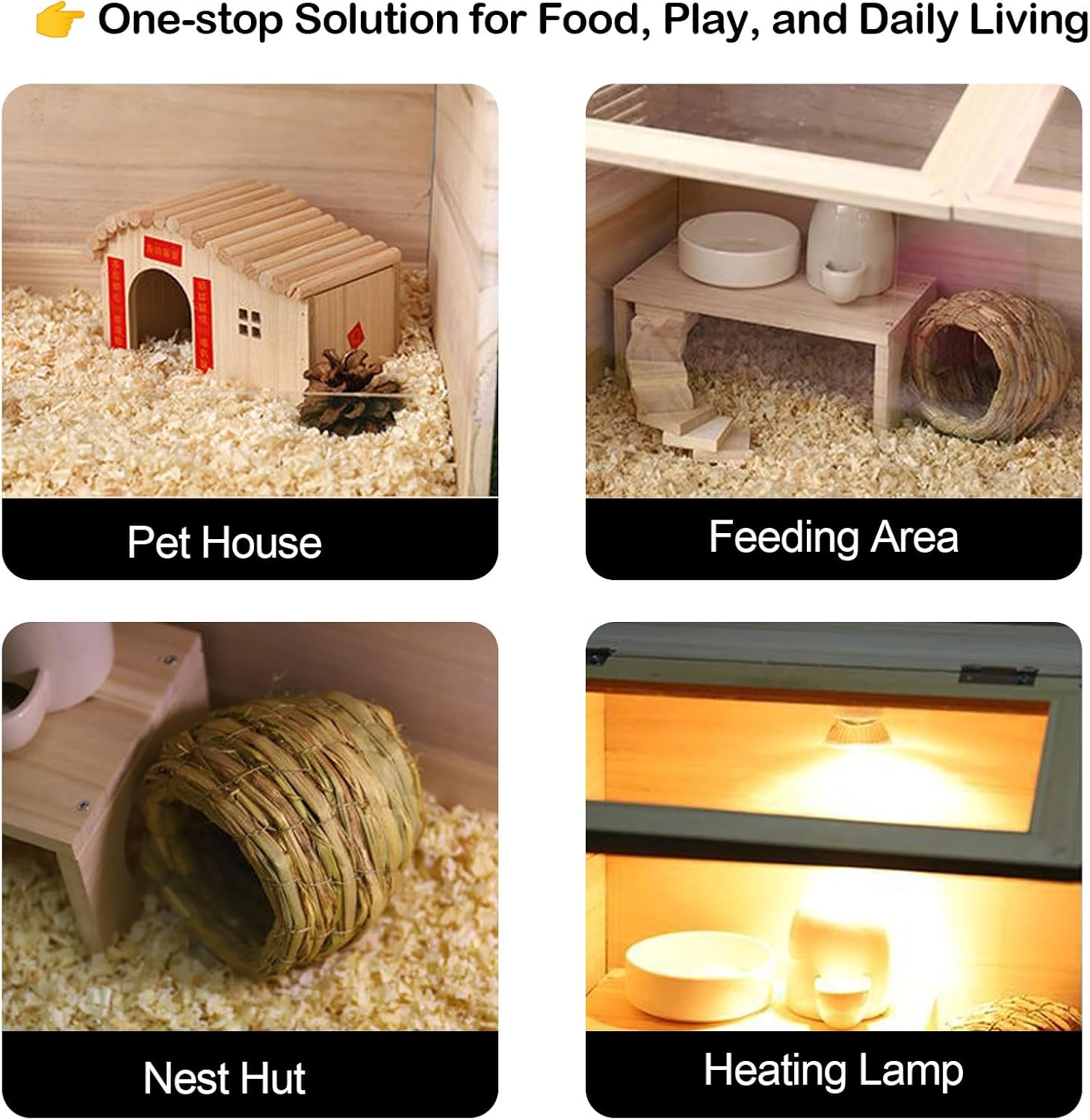 32"x16"x16" Brooder Box for Chicks, with 20In Legs Heat Lamp and Thermometer, Feeder, Waterer Toys Set for Chicks, Lizard, Parrot, Hamster, Quail, Hedgehog Cage