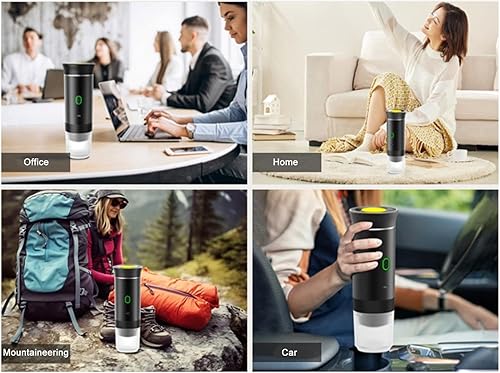 Miniatura 9 de Yunir Cafetera eléctrica portátil, cafetera de viaje autocalentable con diseño de cápsula, presión de 15 bares, material, cafetera para viajes,