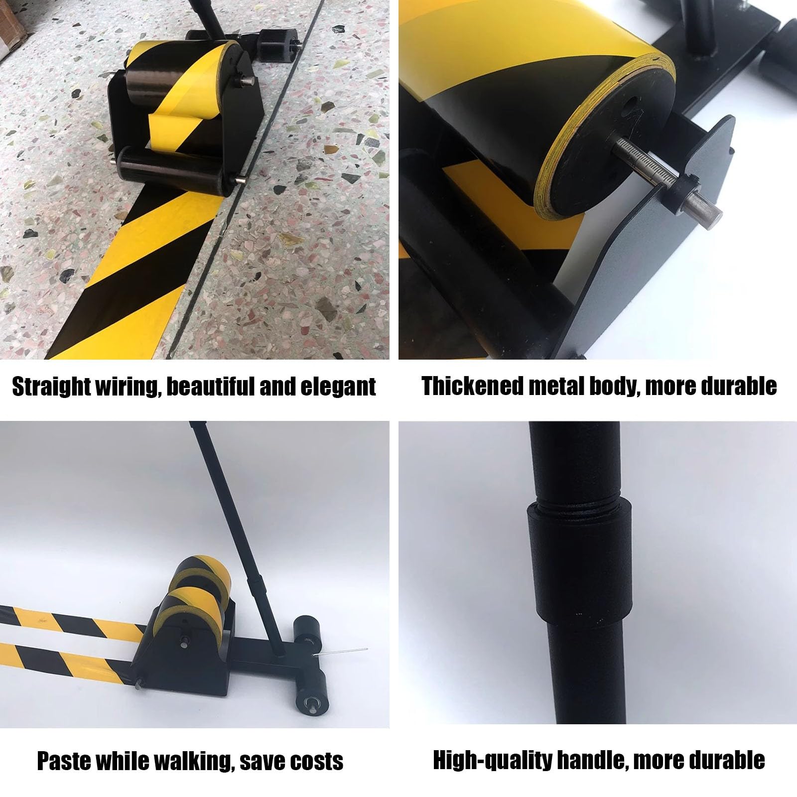 Markierungsmaschine für Gewerbeflächen – Handgeführter Bodenmarkierungsbandapplikator – Straßenmarkierungsmaschine – Geeignet für Bänder bis zu 15 cm Breite