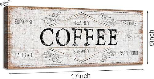 Miniatura 7 de Letrero retro para cafetería, café recién hecho, café con leche, tostado oscuro, capuchino, letrero de lienzo para decoración de bares, casa de