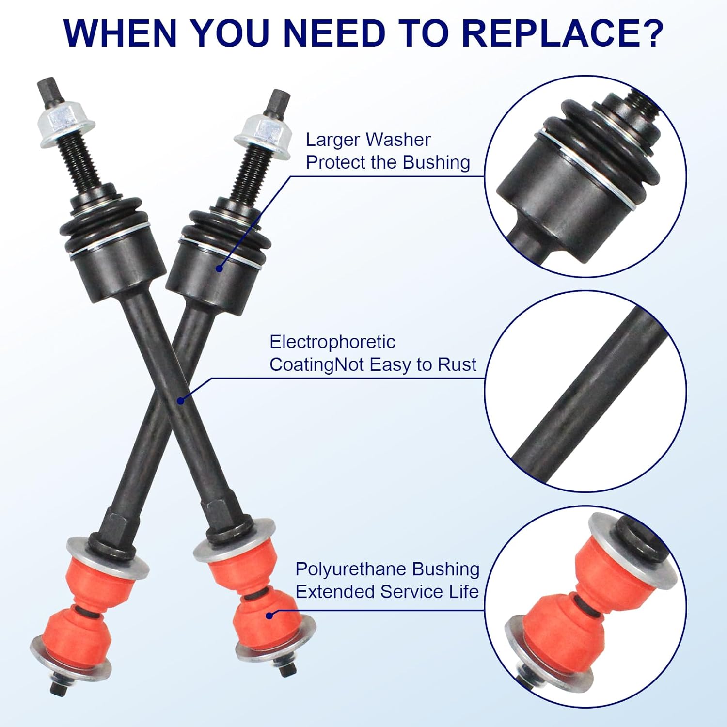 Front Suspension Stabilizer Bar 55398938AC & K80894 Sway Bar Link Kit with Bushing Kit Fit for Dodge Ram 1500, 2011-2018 Ram 1500, 2011-2018 Ram 1500, 2019-2022 Ram Classic 1500 4WD,Replace 55398938AB