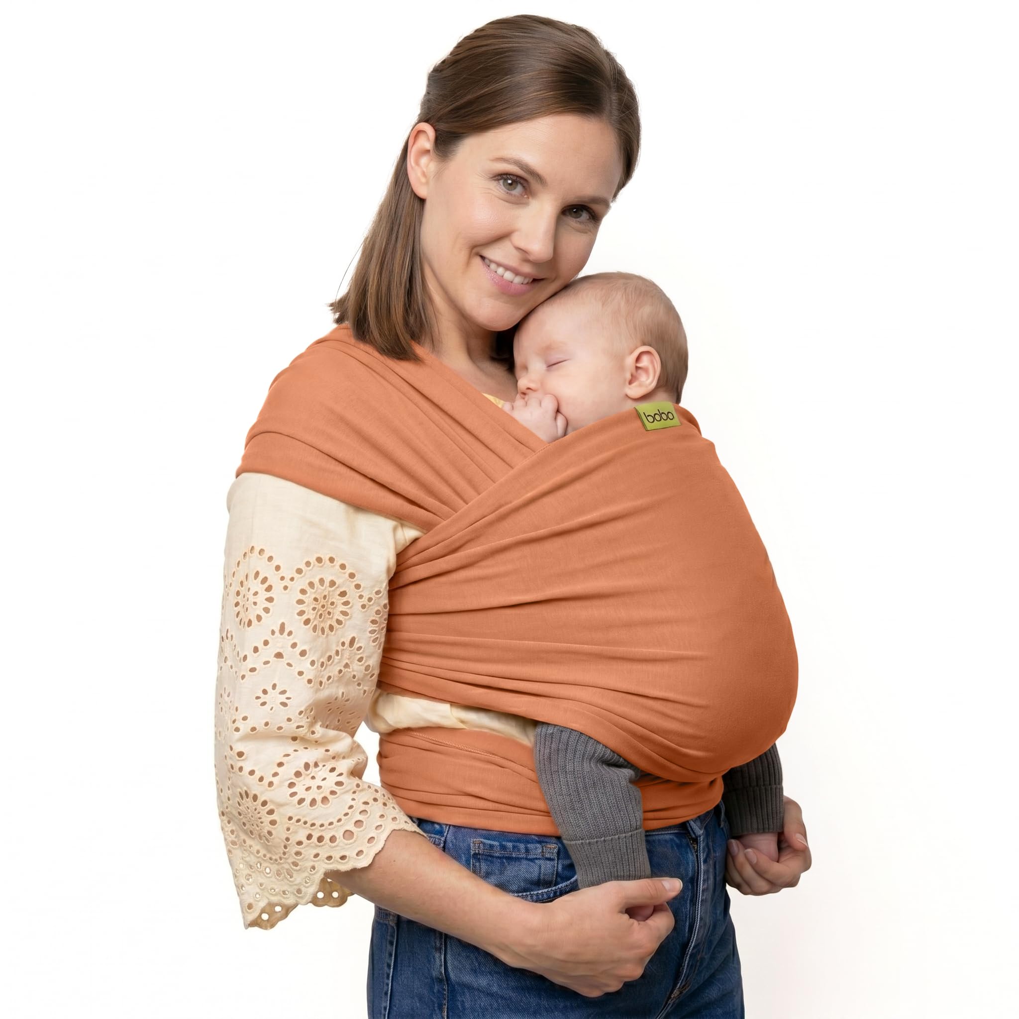 Boba Baby Wrap Carrier – Original Baby Sling Carrier for Newborns (7–35 lbs), Soft, Secure, Hands-Free & Ergonomic, Ideal for Comfortable Bonding, New Parents (Black) — view 17