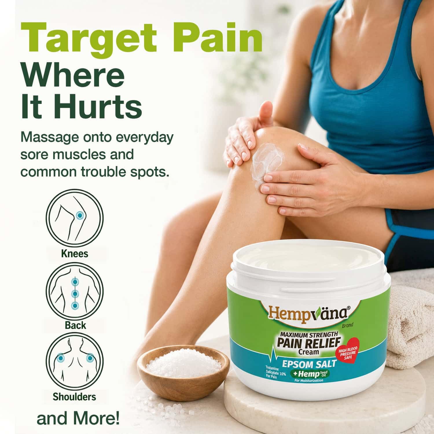 Hempvana Epsom Salt Maximum Strength Pain Relief Cream w/ Hemp Seed Oil — Amazon image 5