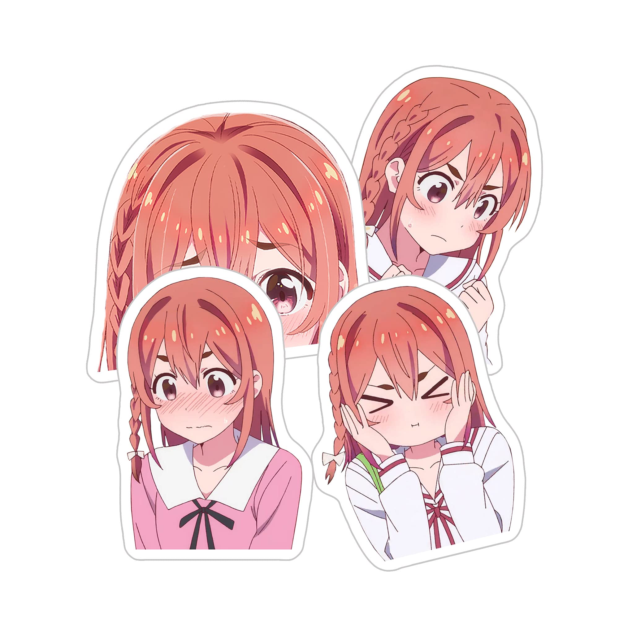 Alexiss Rent A Girlfriend Sumi Sakurasawa Funny Peeker Love Girl Sticker for Watter Bottles, Phone, Laptop, Skateboard, Car, Colorful Sticker, Pack 4 Pcs Size 3 inch