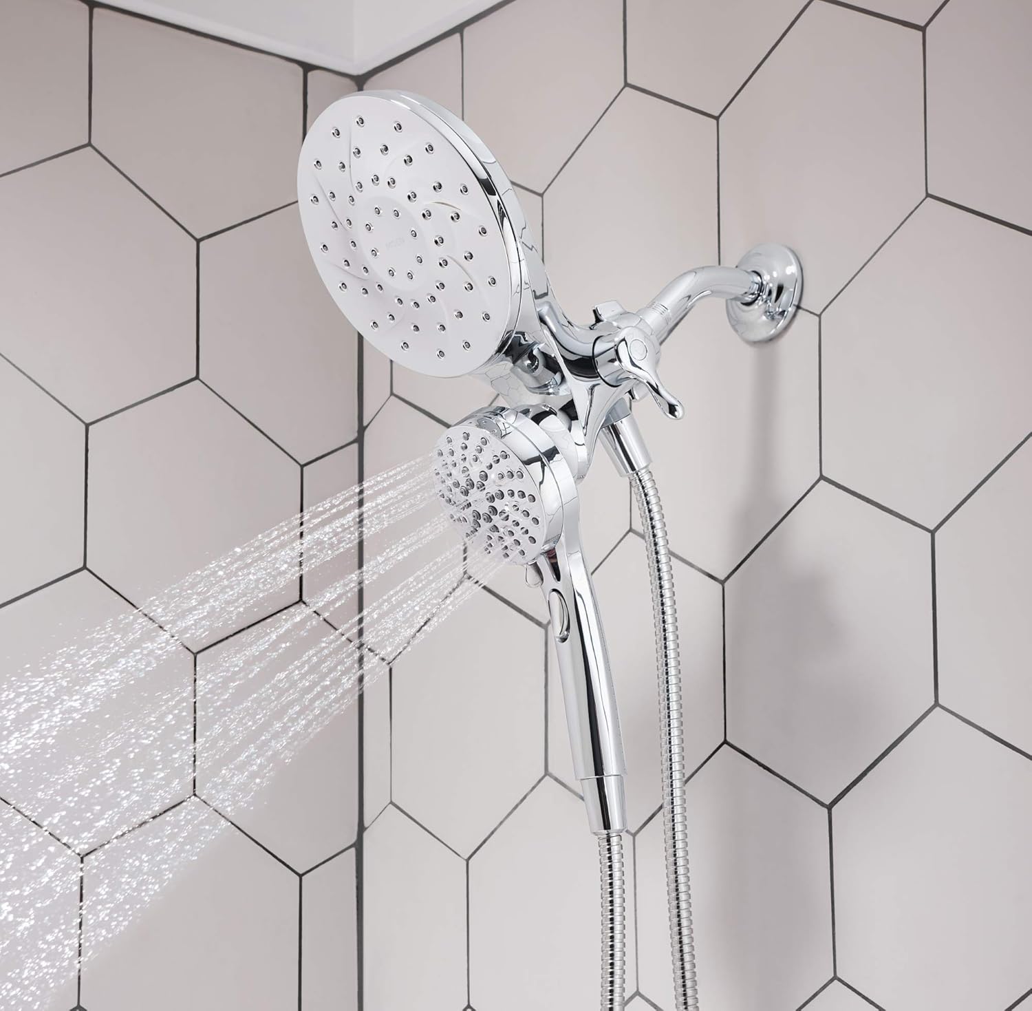Moen 26009 Engage Magnetix 2.5 GPM Handheld/Rain Shower Head 2-in-1 Combo Featuring Magnetic Docking System, Chrome - - 