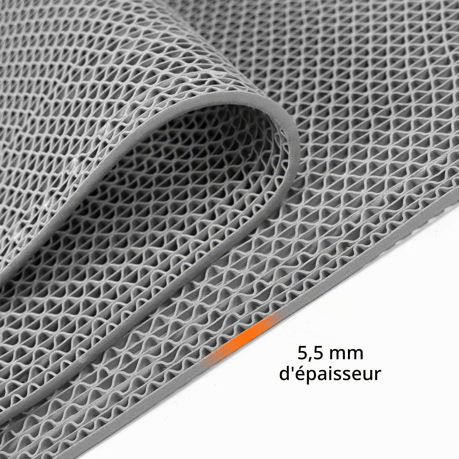 QWORK® Tapis de Drainage en PVC pour Zones humides - 0,9 MX 3 m, 5,5 mm d'épaisseur - Tapis de Douche antidérapant pour Sauna, Cuisines, balcons, Bars et Restaurants