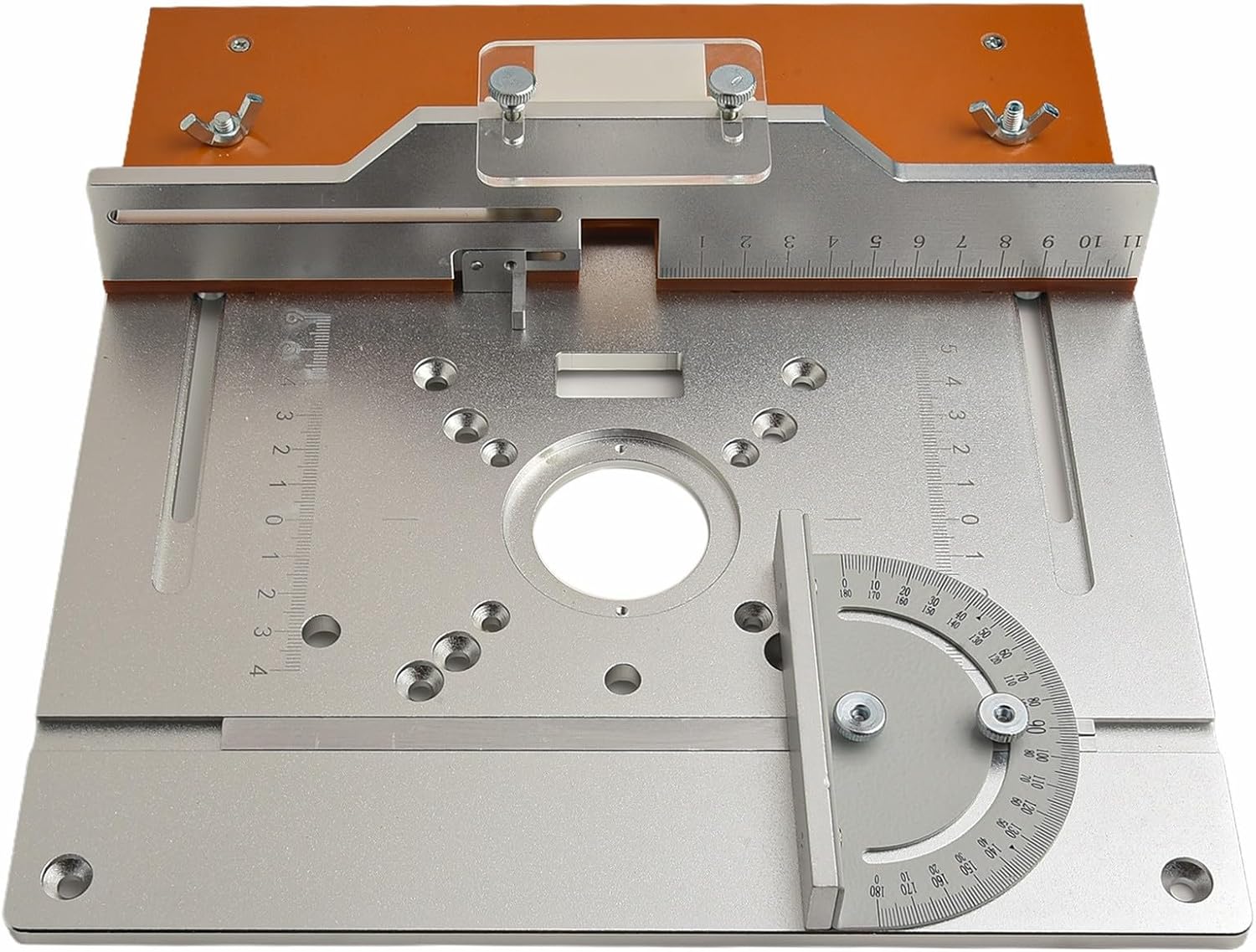 Base Compatta Per Fresatrice Per Legno In Lega Di Alluminio - Per Rifilatrice Con Foro Da 65 Mm, Adattabile A Spessori 0-5 Cm, Per Smussatura E Scanalatura