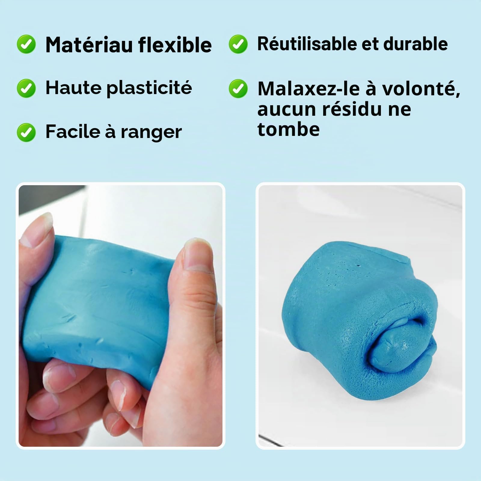 Magic Car Clay Bar Lot de 3 argile de nettoyage pour voiture avec serviette (300 g) Pâte de nettoyage pour l'entretien de la peinture et le nettoyage des jantes