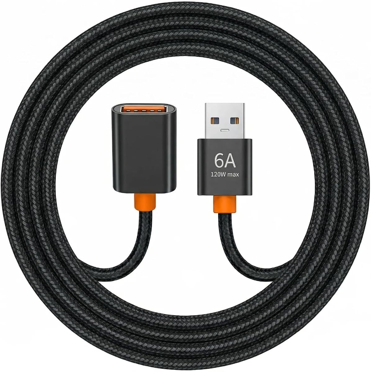 Cable de extensión USB de 3.3 pies, USB2.0 A macho a hembra Cable extensor USB | Transferencia de datos de nailon trenzado de 480 Mbps para teclado, ratón para cámara web, mando, unidad flash, impresora, cámara y más