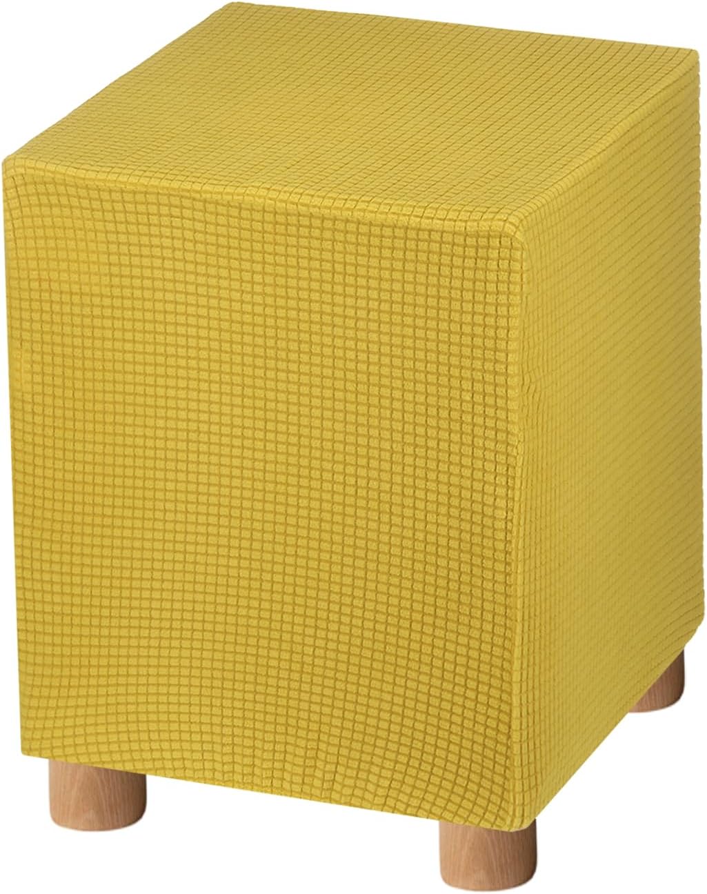 PATIKIL Foot Stool Slipcovers, Length 13"-18" Square Slipcover Stretchy Footstool Protector Folding Storage Slipcovers Chenille for Living Room Bedroom Furniture Sofa Cover, Light Brown