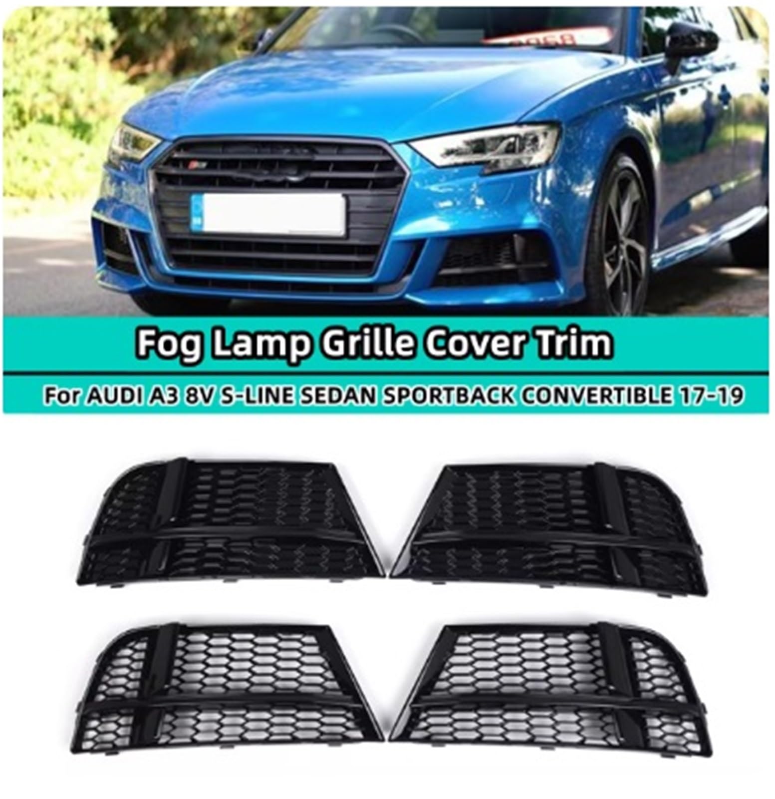 1 ペア車のフォグライトレーシンググリル、アウディ A3 8V S ライン