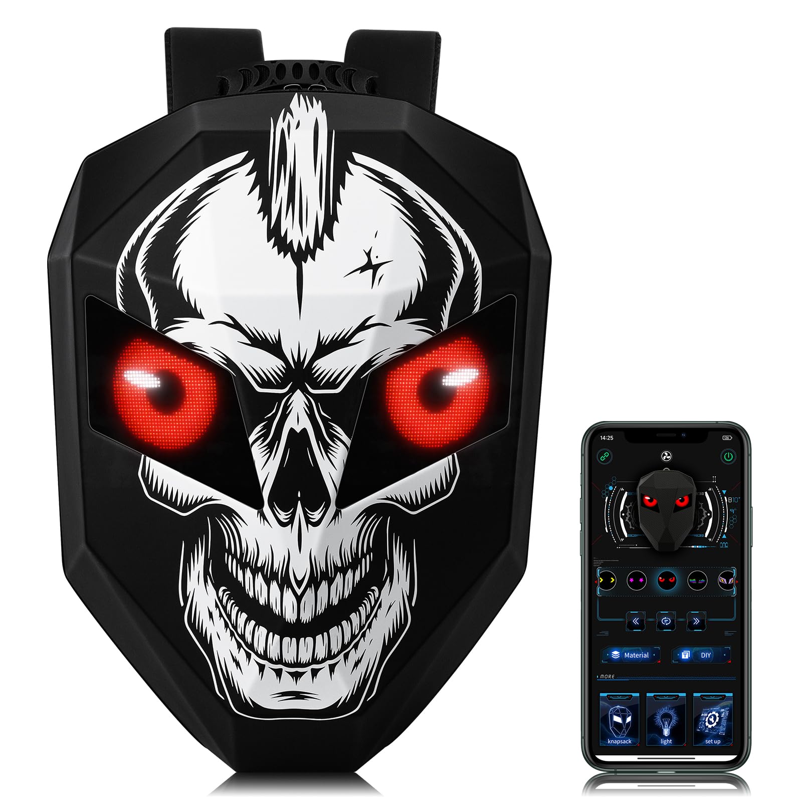 Grelrova Zaino Moto con Occhi LED