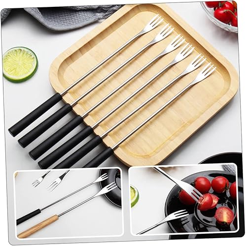 Miniatura 7 de Tenedor de fondue de chocolate, tenedor de metal para barbacoa, tenedores pequeños para aperitivos, tenedores de parrilla de metal, tenedores de
