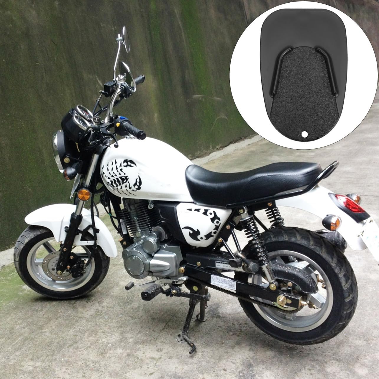 MAGICLULU 1Pc Motorcycle Side Stand Pad Non Slip Kickstand Support Plate for Stability Various Surfaces Compact Design for Indoor Outdoor Use