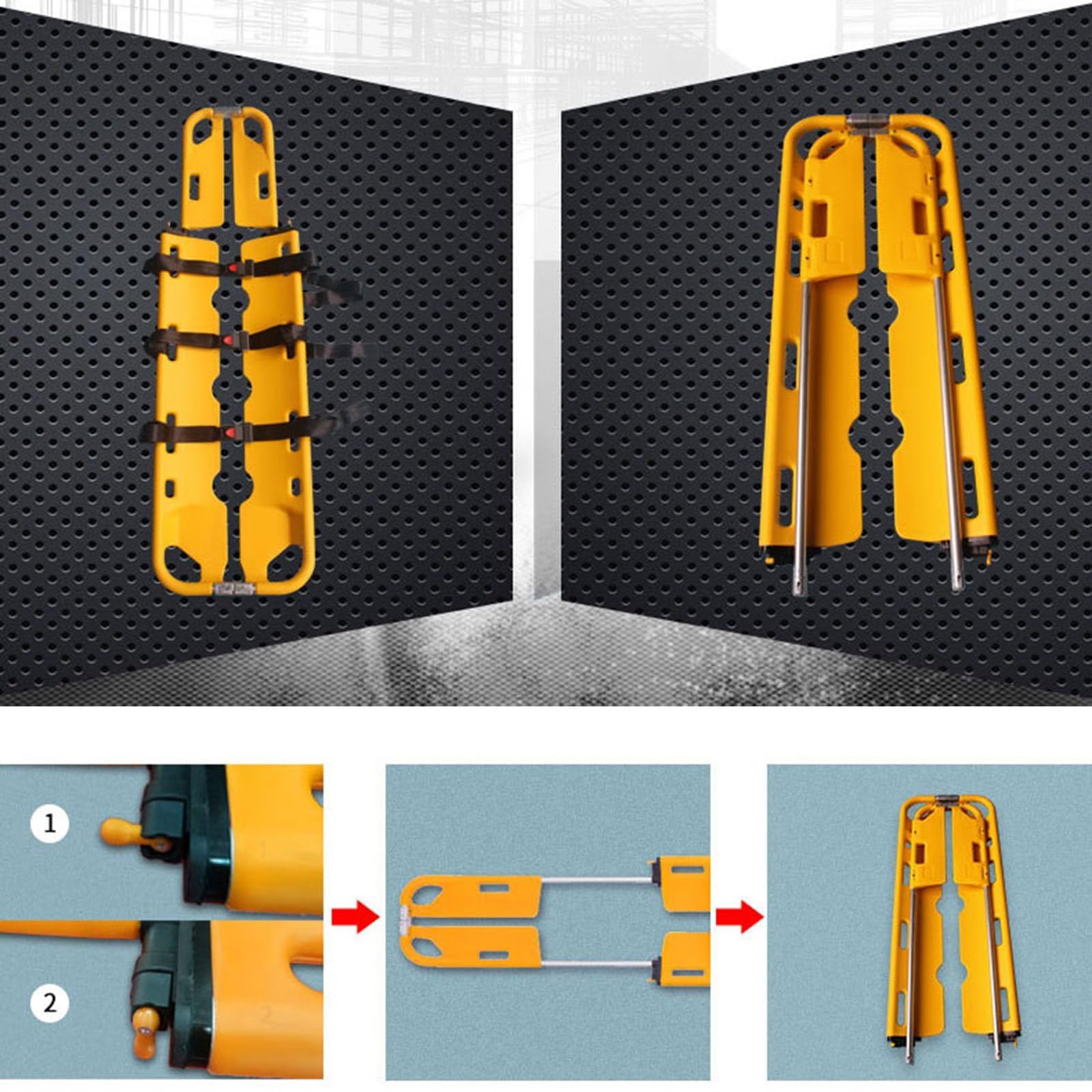 Tornello per colonna vertebrale, pannello di immobilizzazione per trasferimento paziente, barella medica di emergenza per primo soccorso e sport