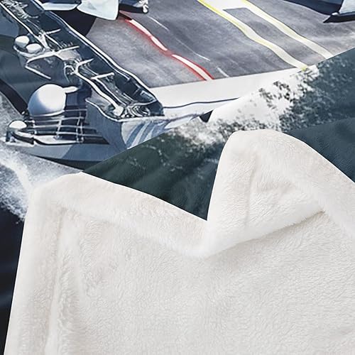 Miniatura 4 de Erosebridal Manta de forro polar para transporte de aviones, caza de acorazado, manta mullida para conducir en el mar, para niños, niñas,