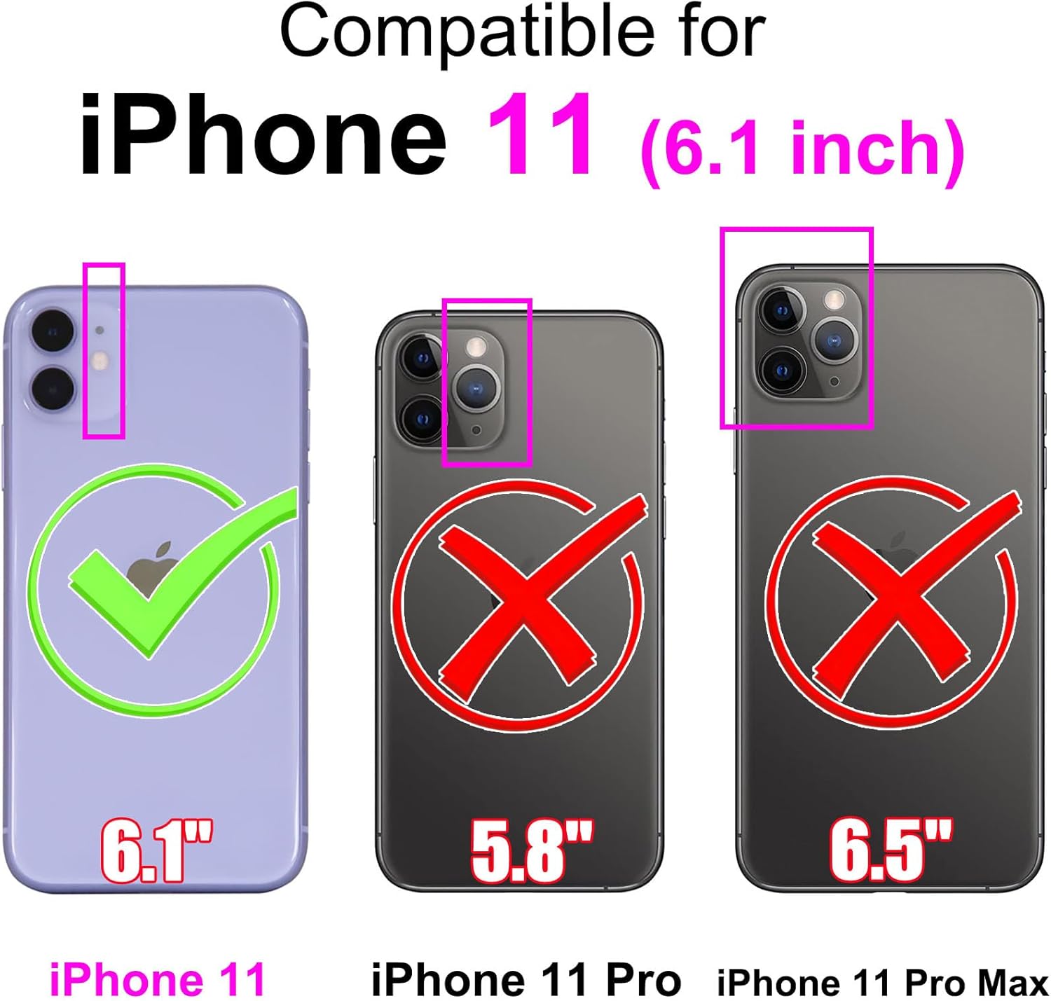 for iPhone 11 Wallet case, Flip Folio Cover with Stand Feature for Women Men, PU Leather Phone Case Fit for iPhone 11 6.1'' [Rose Gold-Butterfly] - Image 2