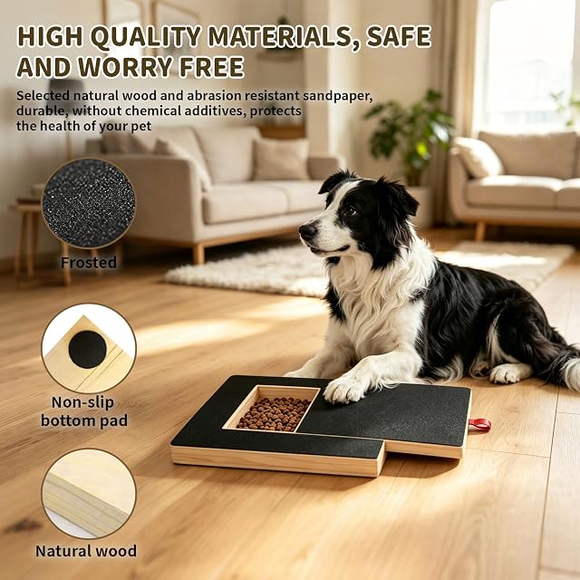 Foto 3 de 7 de MEIQJIE Tabla de Rascar para Perros con Caja de Premios, Lima Uñas Perro