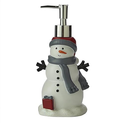 SKL Home Dispensador de jabón de muñeco de nieve Whistler de Navidadinvierno para bañococina y regalo, multicolor