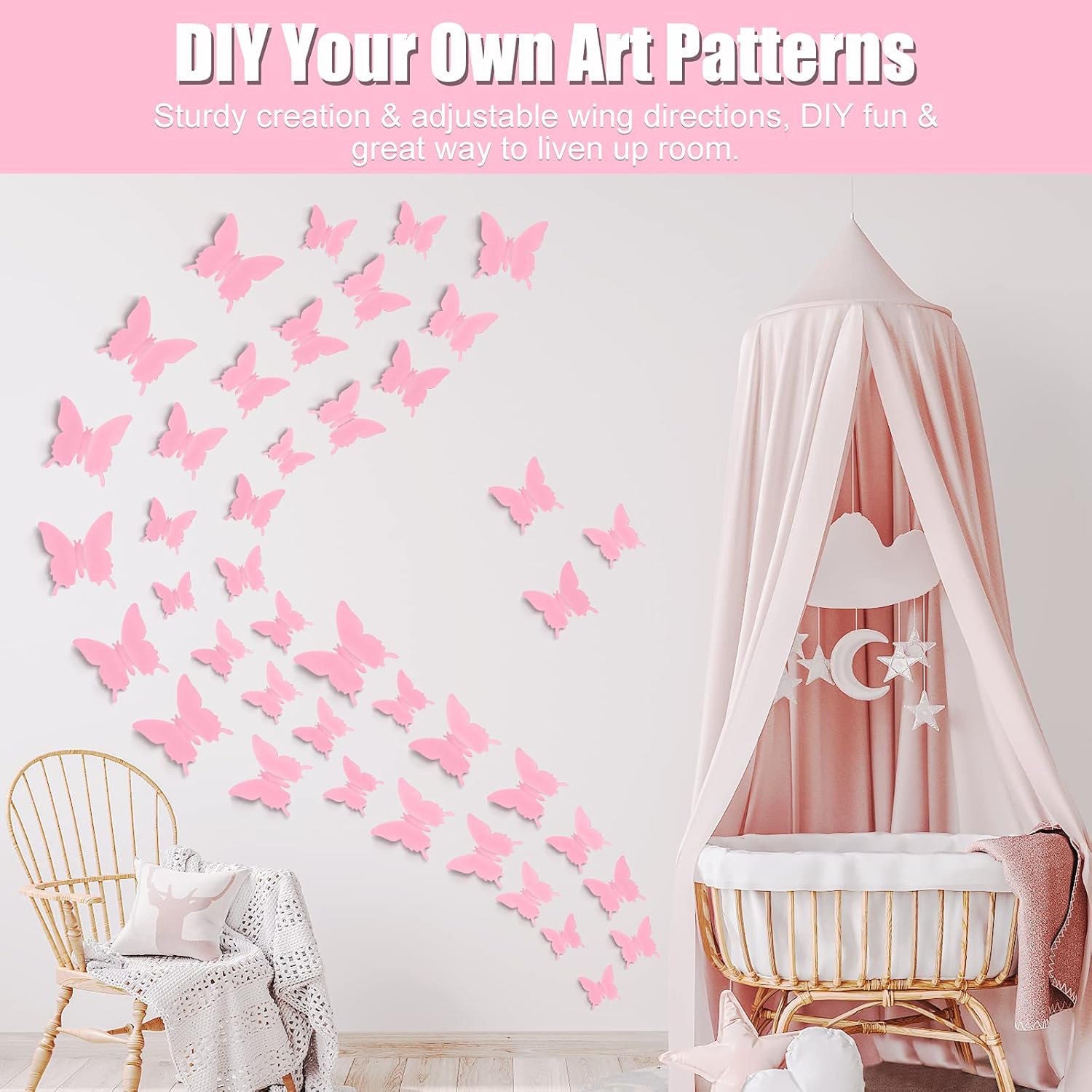 Download Buy 48pcs 3d Butterfly Wall Decor Pink Polished Butterflies Wall Stickers 3 Sizes Durable Butterfly Wall Decals Diy Butterfly Wall Decorations Removable Wall Art For Bedroom Living Room Home Party Pink Online