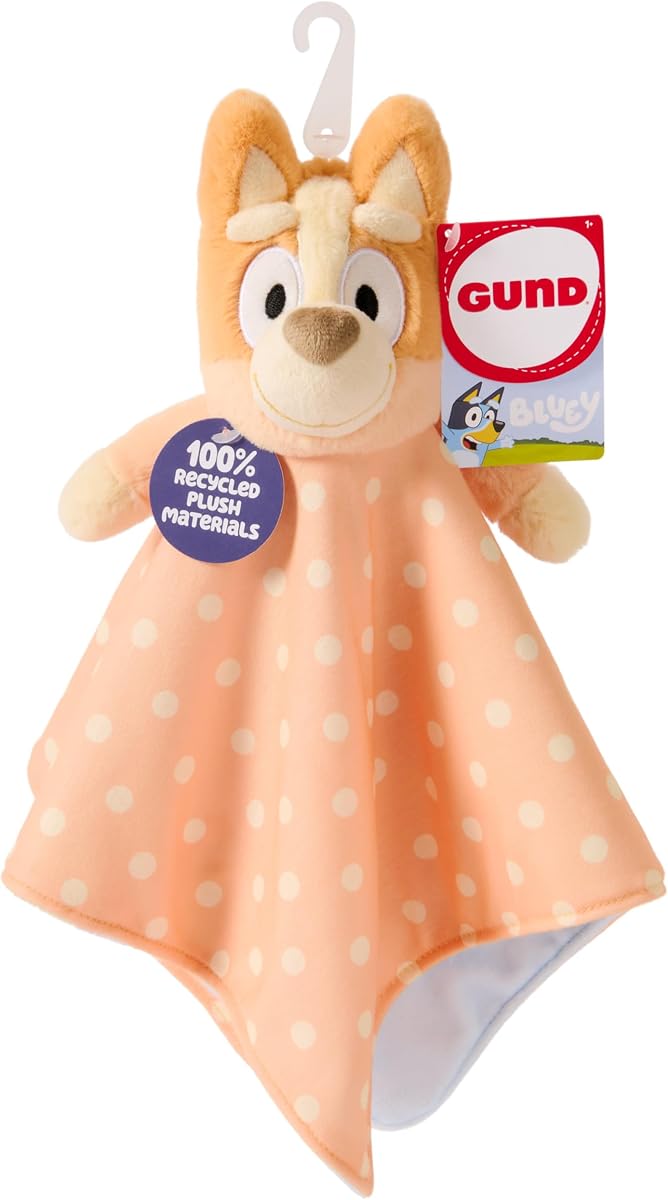 GUND Bluey Bingo Peluche Lovey de 13 pulgadas con animal de peluche, edades 0+ | Inspira juegos de rol divertidos y narraciones creativas; Fomenta el descubrimiento sensorial temprano y el desarrollo auditivo/táctil.