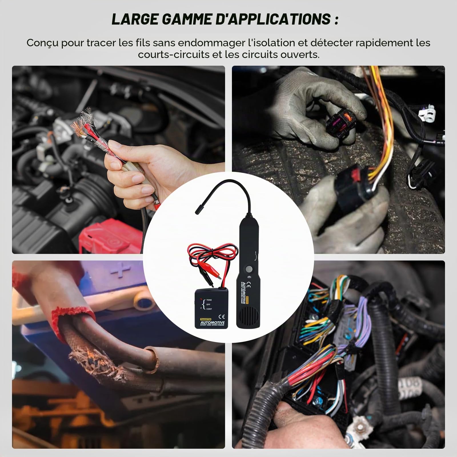 Automobile Outil De Réparation De Diagnostic Câble Circuit Fil Tracker Court Ouvrez Le Finder Tester Périphérique Checker Testeurs de circuits