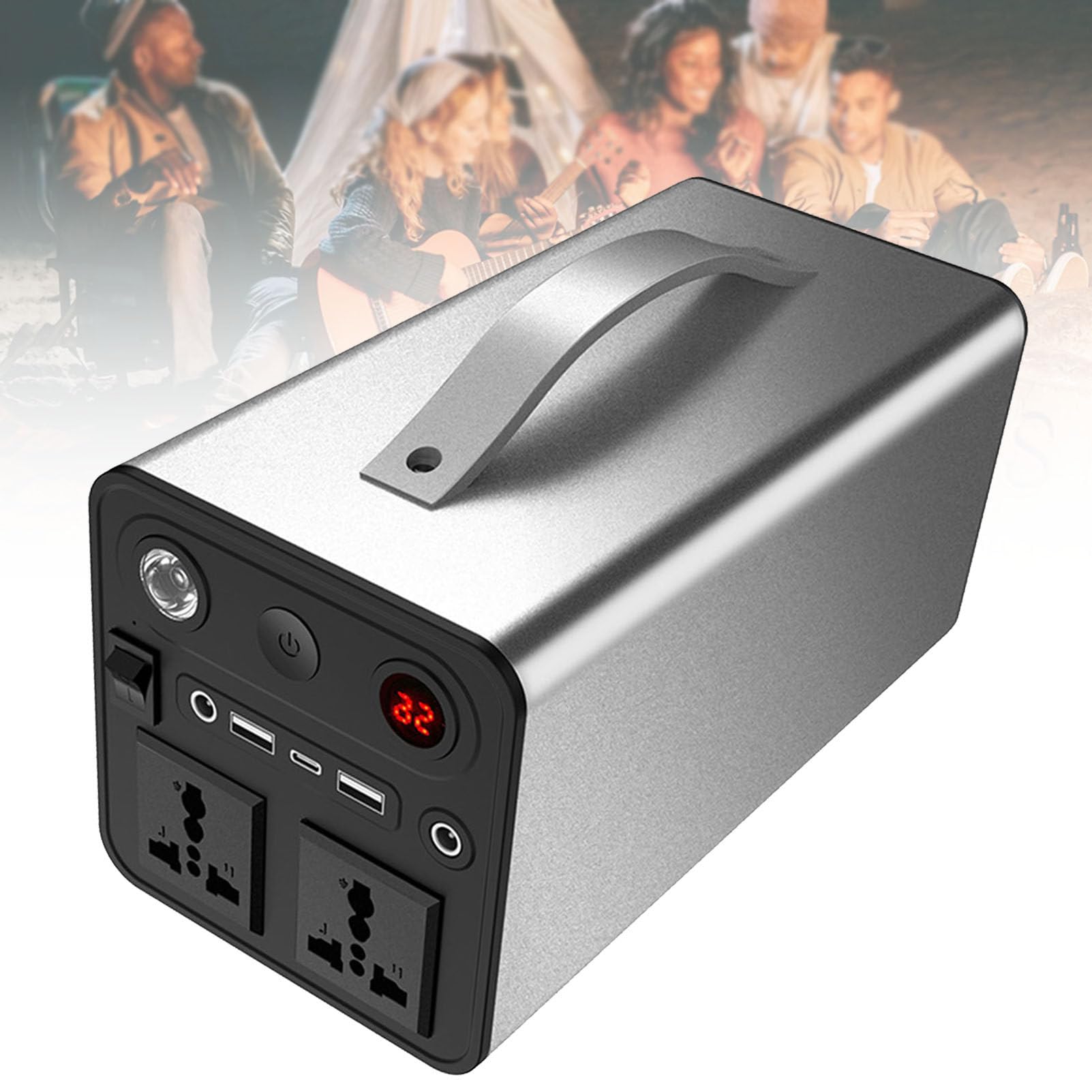 Estación de energía portátil de 300 W, banco de energía con toma de CA, puerto PD/USB-C de 25 W, cargador para portátil, fuente de alimentación, generador solar para exteriores, camping, emergencias