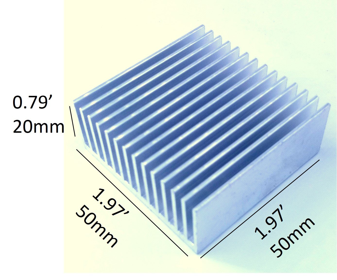 Disipador de calor de aluminio de 1.969 in x 1.969 in x 0.787 in, disipador de calor de enfriamiento más frío (1.969 in x 1.969 in x 0.787 in) 2