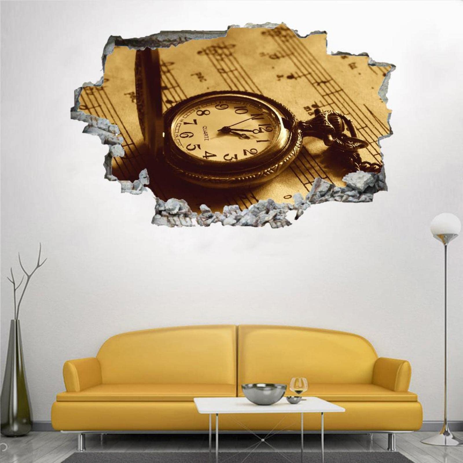 Musica Adesivo Effetto 3D Stickers - Vintage - Decorazione da pareti camere e soggiorni - Sticker da muro 80x120cm