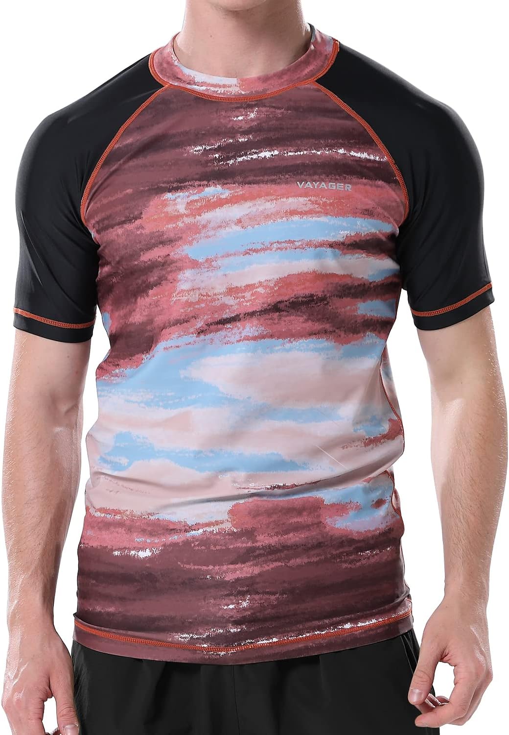 VAYAGER Men's Swim Shirts Rash Guard UPF 50+ Quick Dry T-Shirt Loose Fit Water Surfing T Shirts