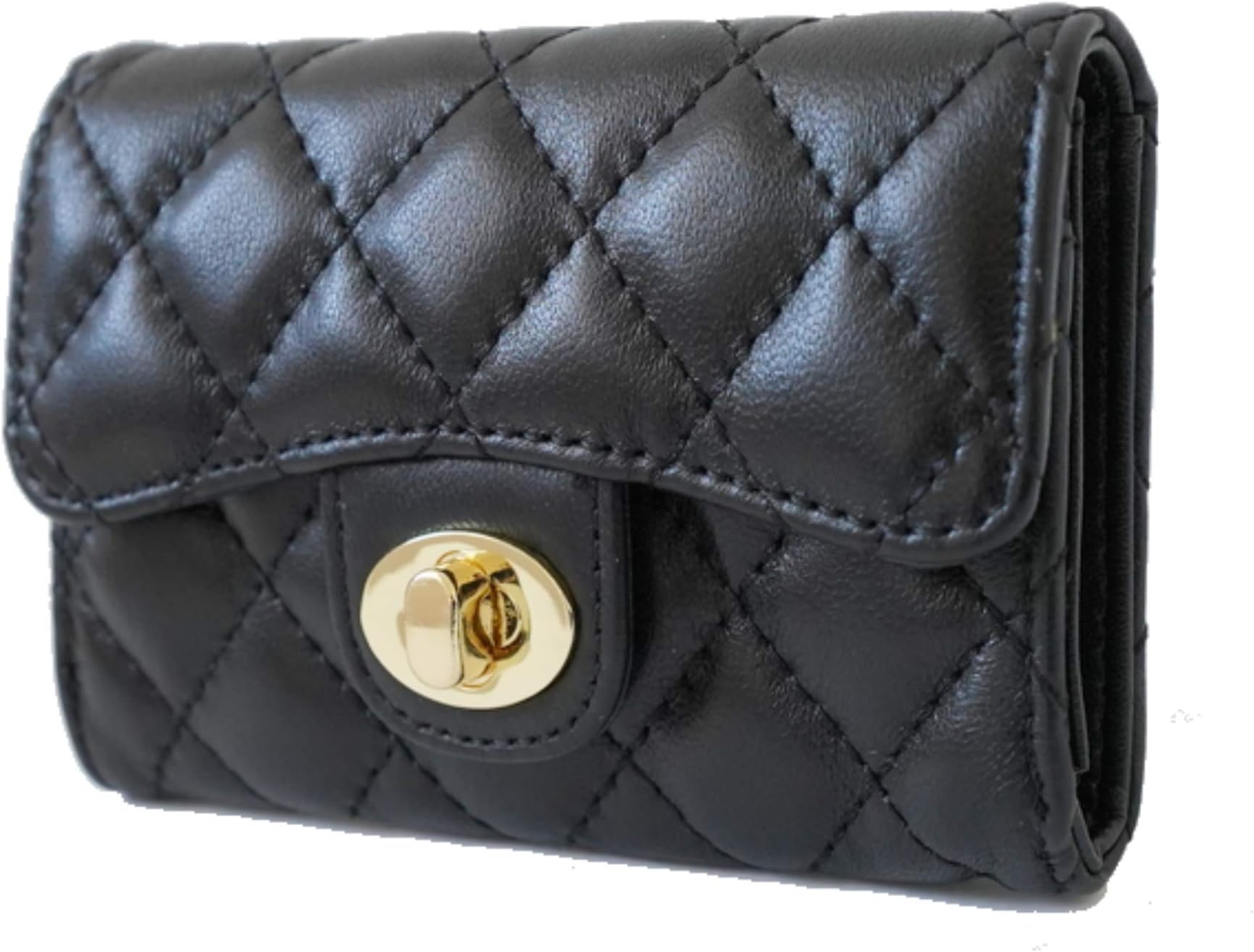 Luxury Quilted Leather Card Holder Wallet Credit Card Holder Wallet Small Wallet Compact Wallet Coin Purse Business Card Holder Gift for Women Gift for Girl