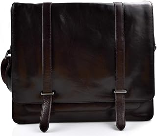 Men's leather messenger bag dark brown shoulder bag leather briefcase satchel messenger bag women bag