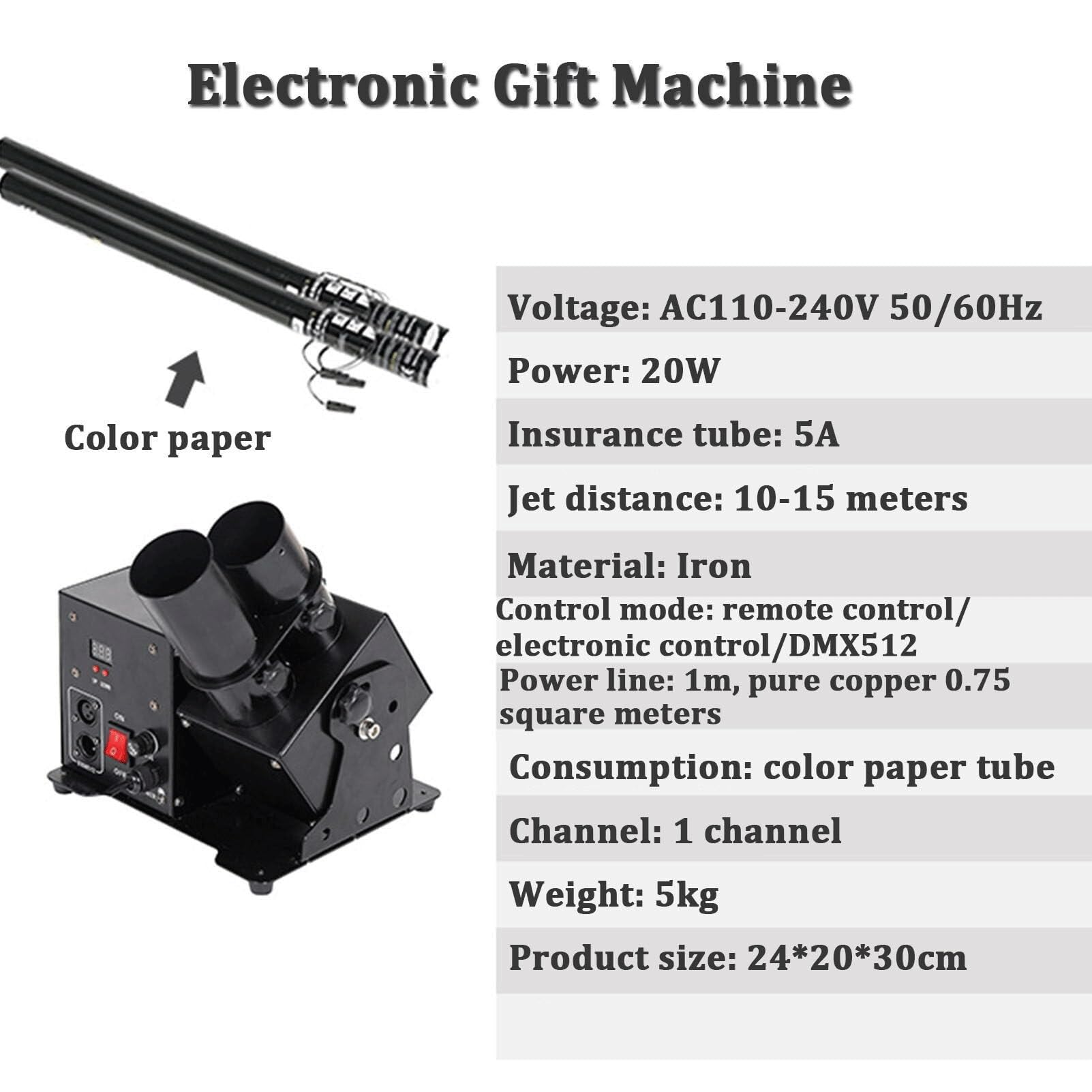 Macchina spara coriandoli, lancia coriandoli, cannone elettrico per coriandoli con DMX512 e telecomando per eventi speciali, feste, club e concerti