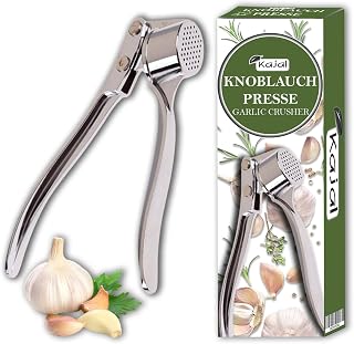 Kajal garlic press, garlic cutter Garlic Press, Garlic Crusher Practical Kitchen Aid Dishwasher Safe Sturdy, Zinc, Silver