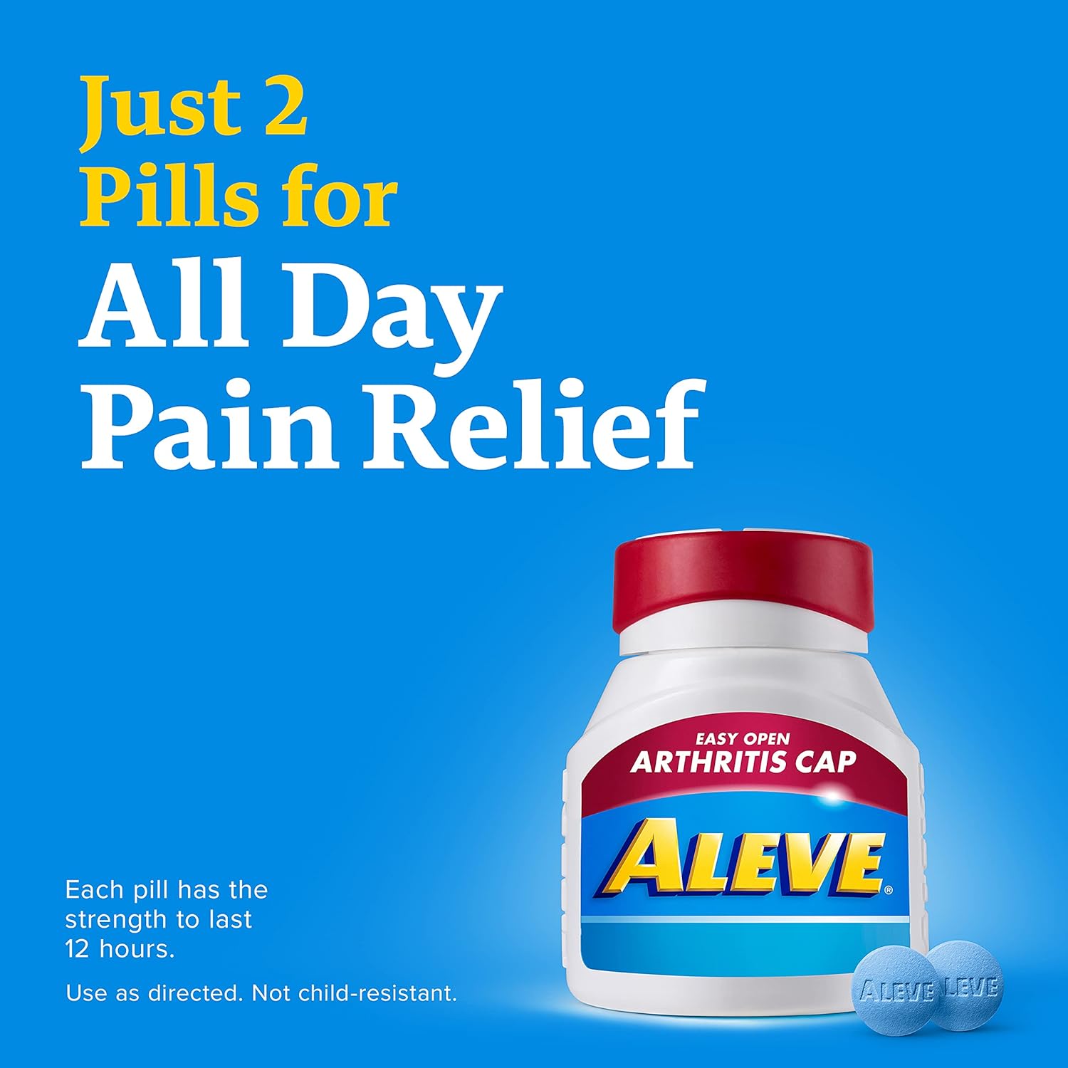 Aleve Easy Open Arthritis Cap Tablets, Naproxen Sodium for Pain Relief ‐ 200 Count : Health & Household